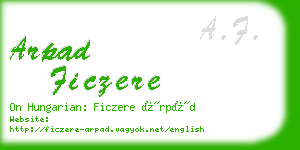 arpad ficzere business card